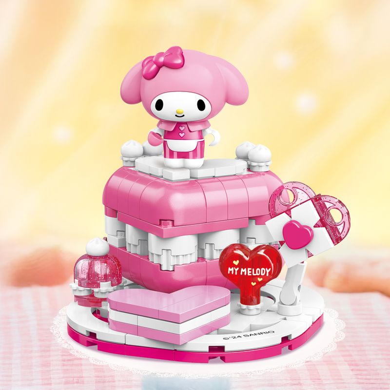 Bloco de Montar Mousse de Morango My Melody Hello Kitty e Amigos Keepplay