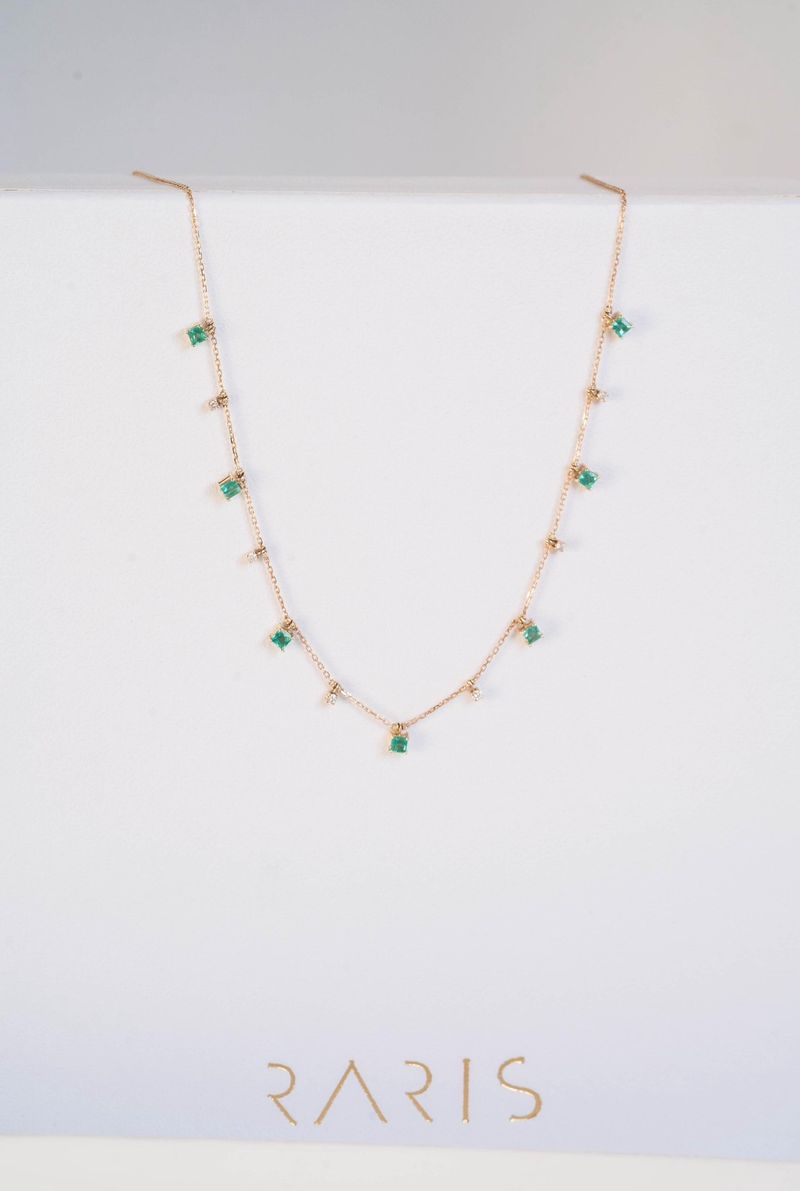 Colar Princess Esmeralda e Diamante