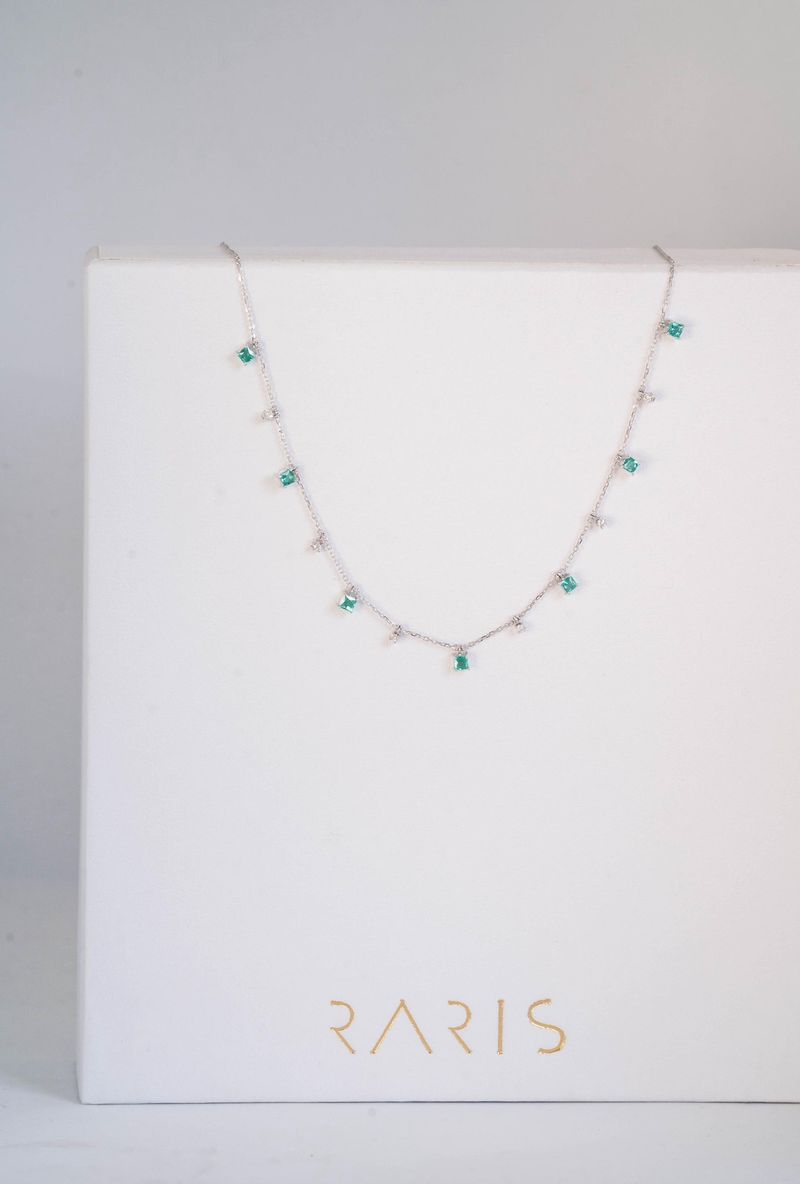 Colar Princess Esmeralda e Diamante