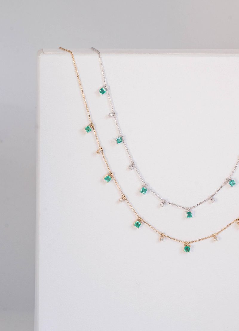 Colar Princess Esmeralda e Diamante
