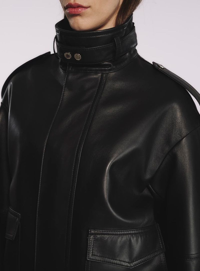 Jaqueta Bomber de Couro