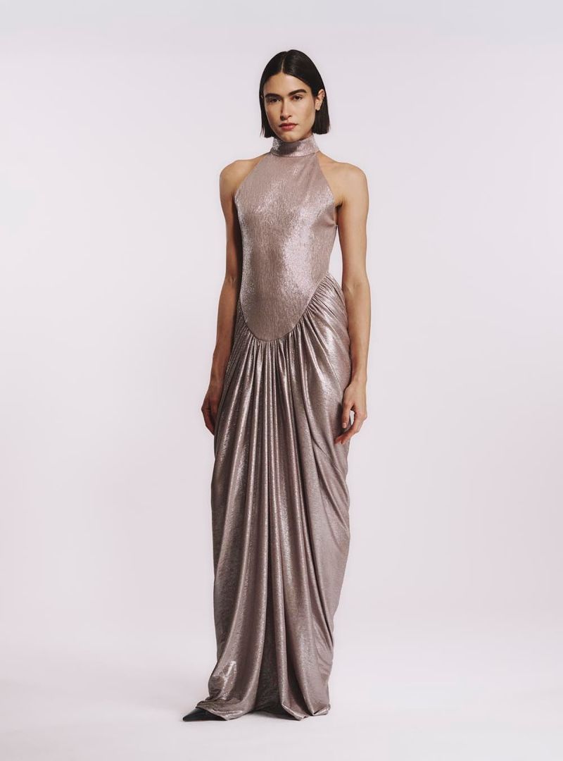 Vestido Longo Metal Satin