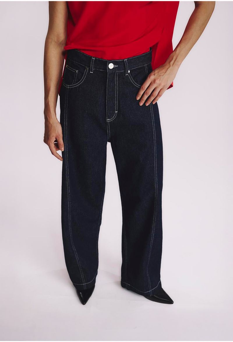Calça Jeans Reta Azul Escuro 