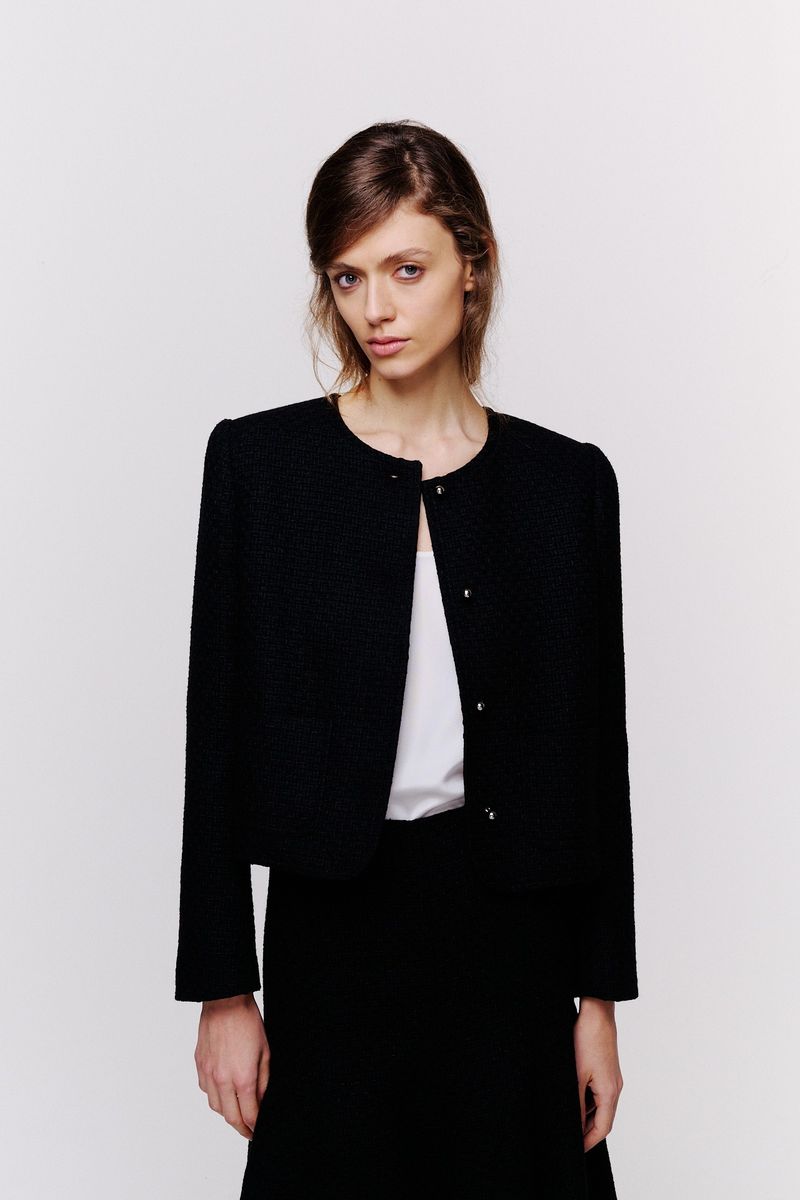 Veste com Bolsos Tweed