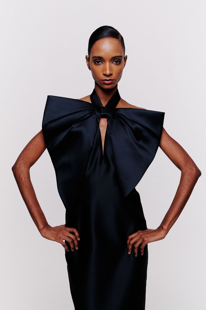 Vestido Longo Laço Drapeado 