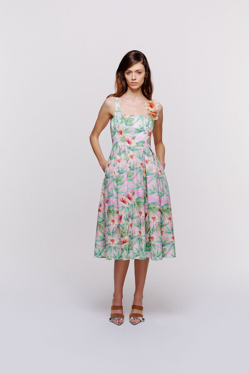 Vestido sem Manga Hibisco 