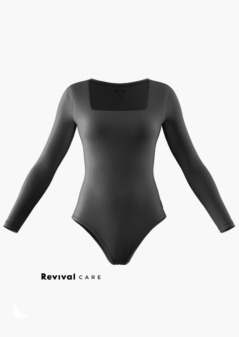 Revival Care decote quadrado manga comprida preto - promo