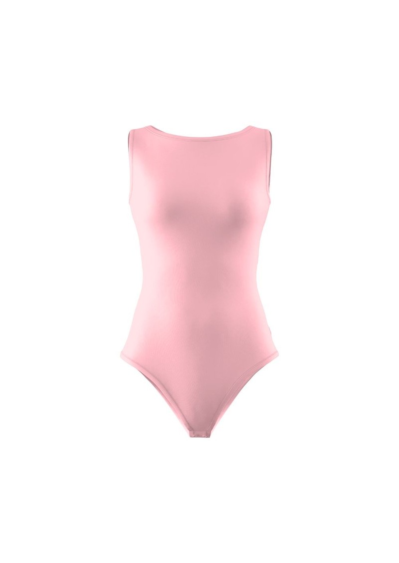 Body decote canoa sem manga rosa nude promo