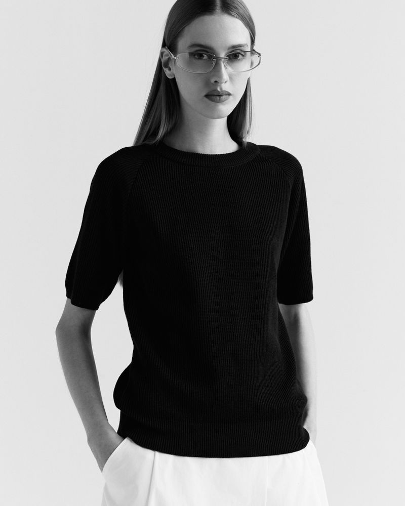 Camiseta Tricot Raglan Marrom
