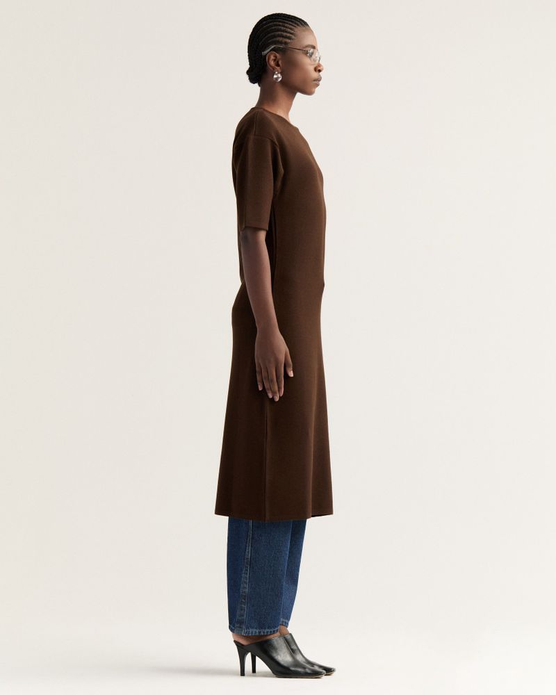 Vestido Tricot Aetherna Marrom