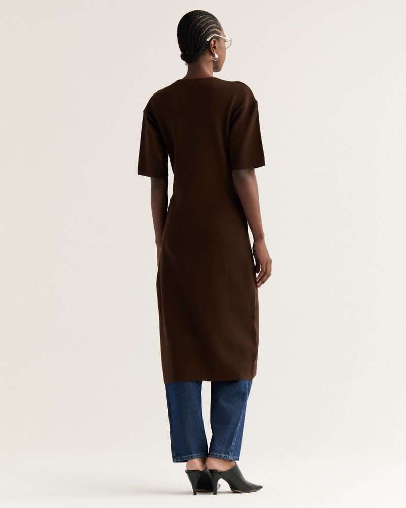 Vestido Tricot Aetherna Marrom