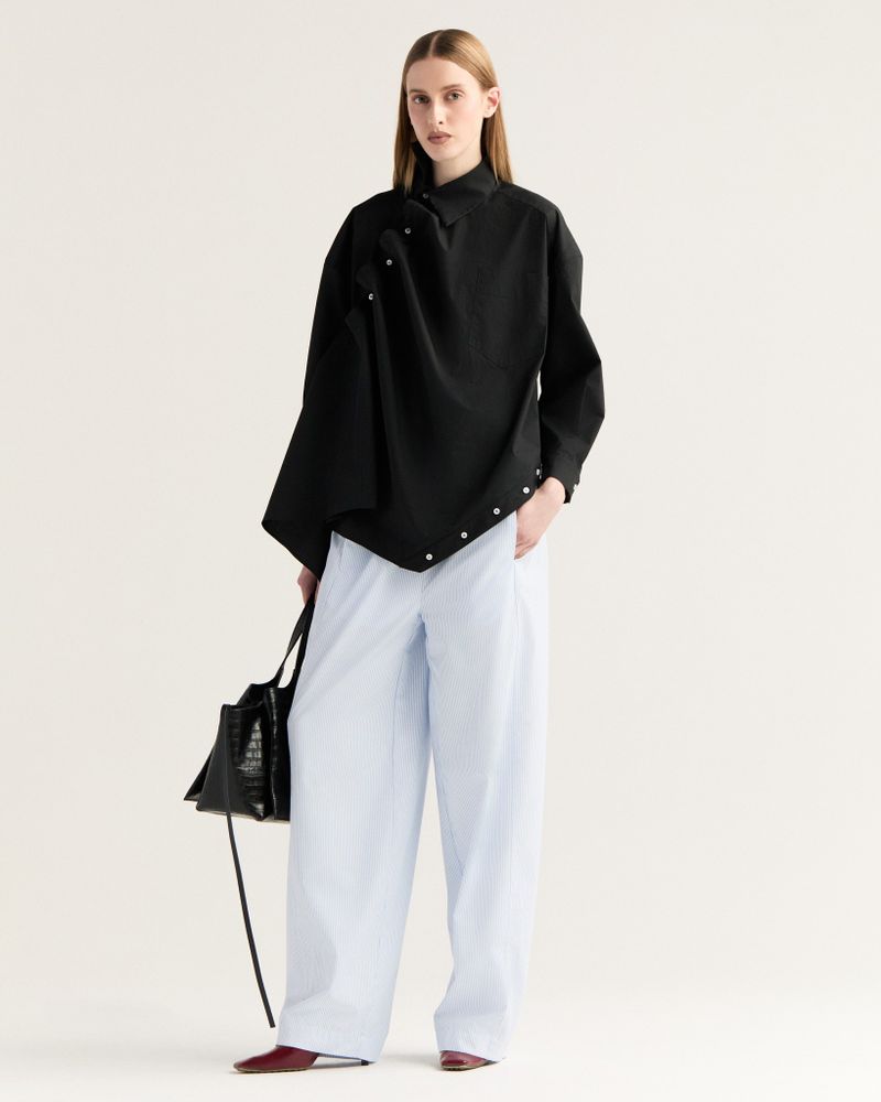 Calça Odette Listrado Azul e Branco