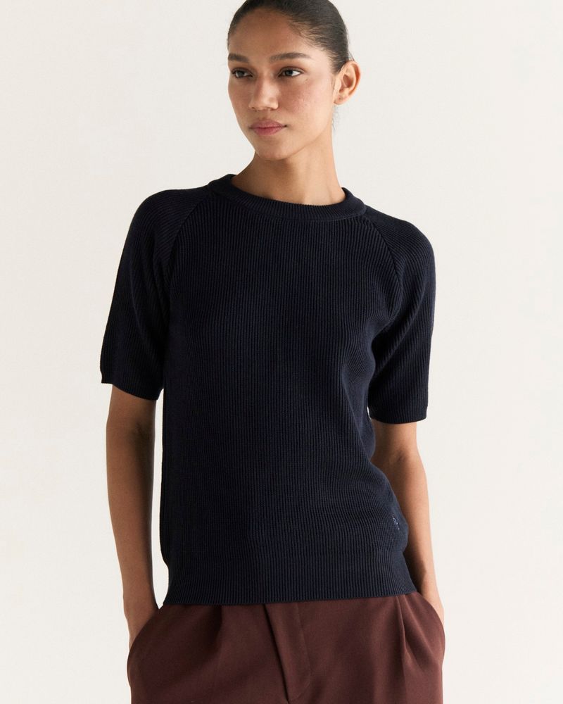 Camiseta Tricot Raglan Marinho