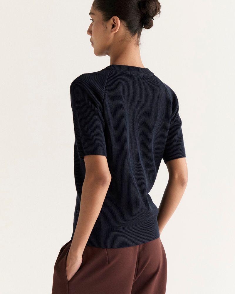 Camiseta Tricot Raglan Marinho