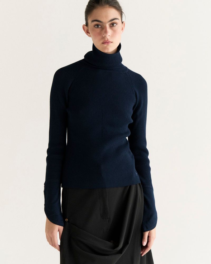 Blusa Tricot Skin Marinho