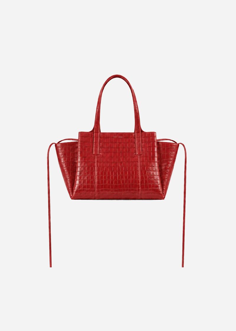 Bolsa Olímpia Croco Pequena Vermelha