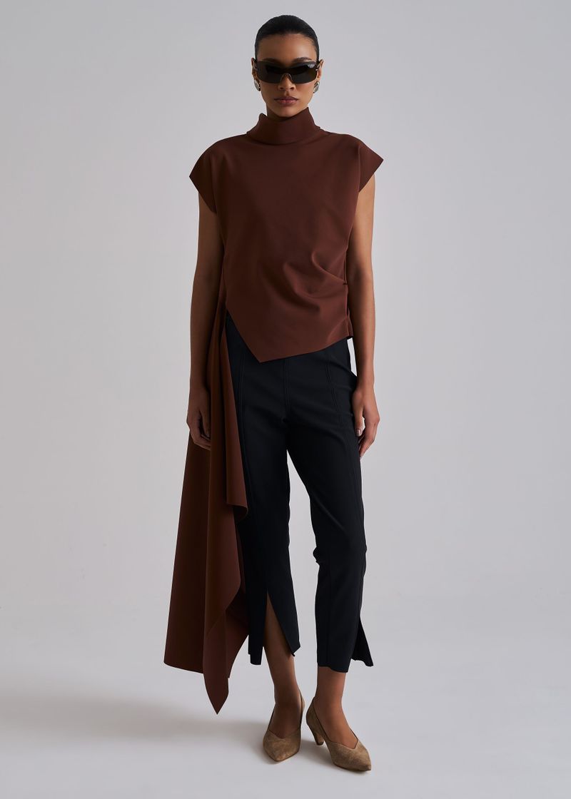 Blusa Perses Block Marrom