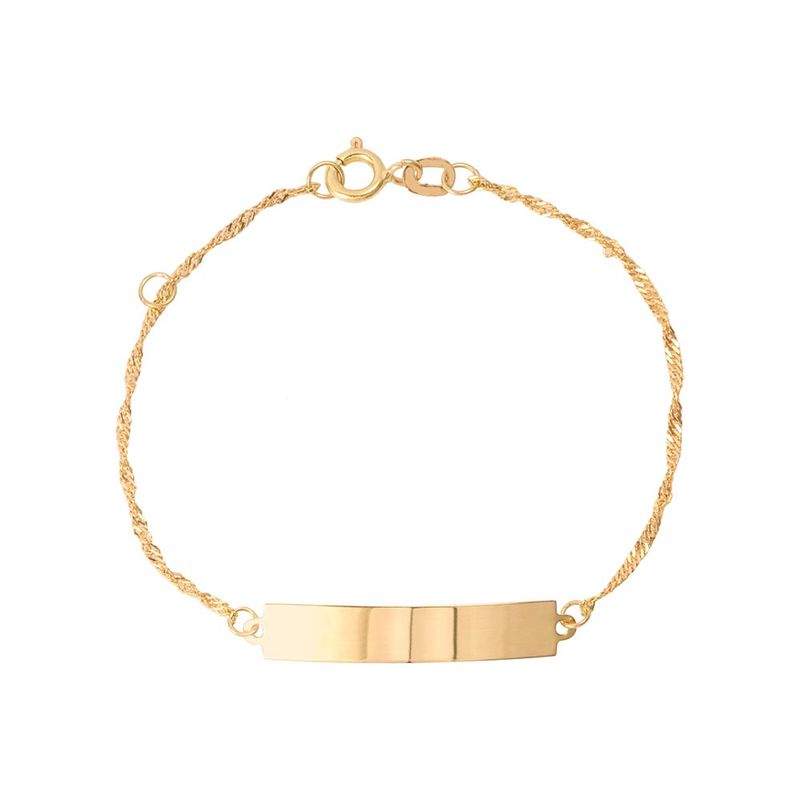 Pulseira Ouro 18K Infantil Chapa 1900068