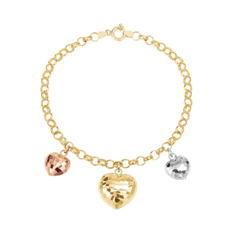 Pulseira Oca Ouro 18K Coração 2000843
