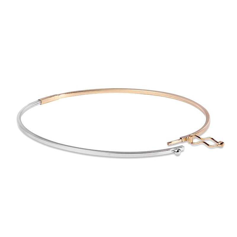 Bracelete Ouro 18K Oval Bicolor