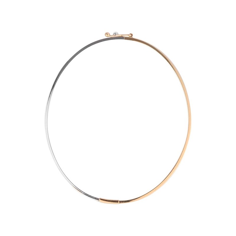 Bracelete Ouro 18K Oval Bicolor