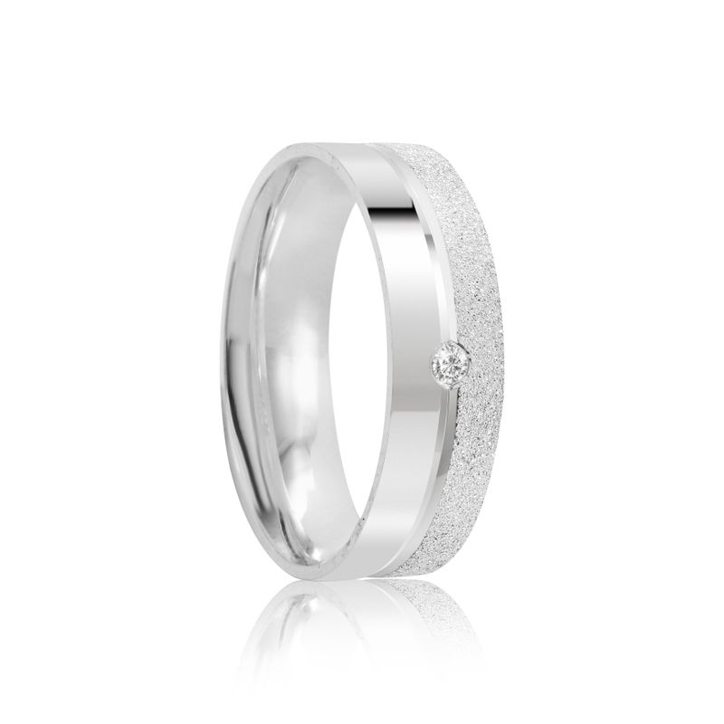 Par Aliança Prata Reta Semi Anatômica  Friso 5,5mm  801916/801917