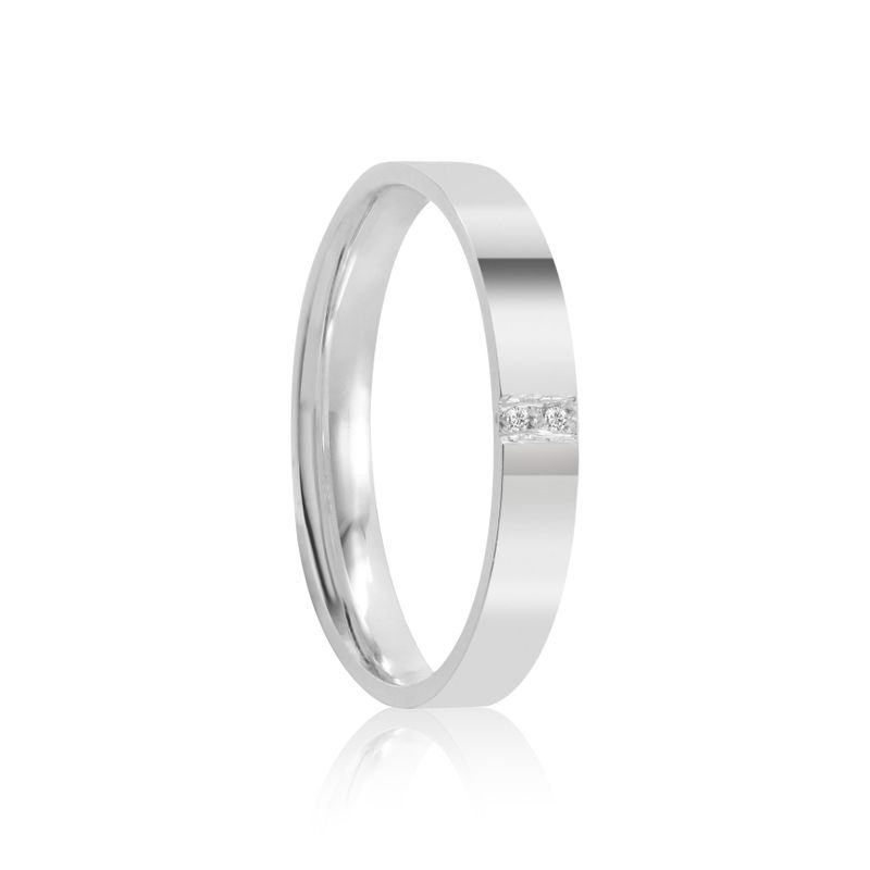 Par Aliança Prata Reta Sermi Anatômica 3mm 801922/801923