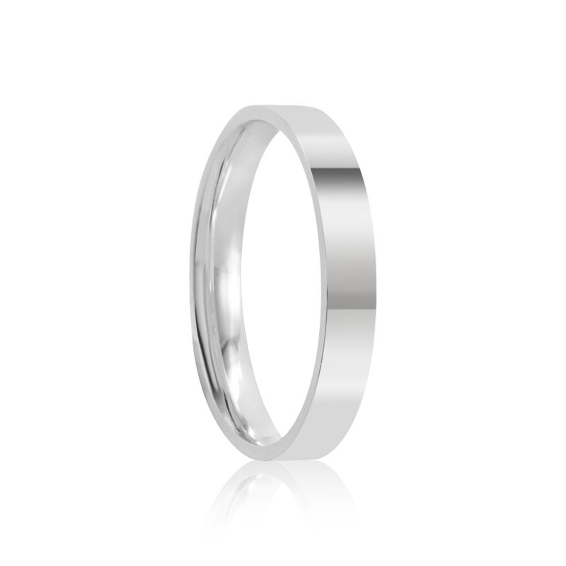 Par Aliança Prata Reta Sermi Anatômica 3mm 801922/801923