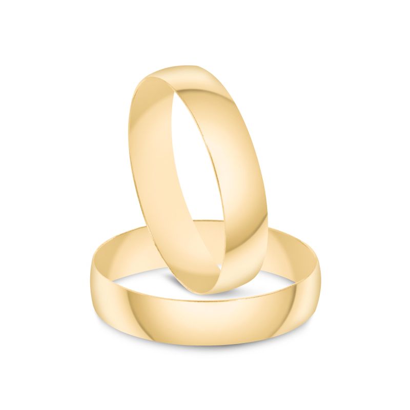 Par Aliança Ouro 18k abaulada 4mm (800421)