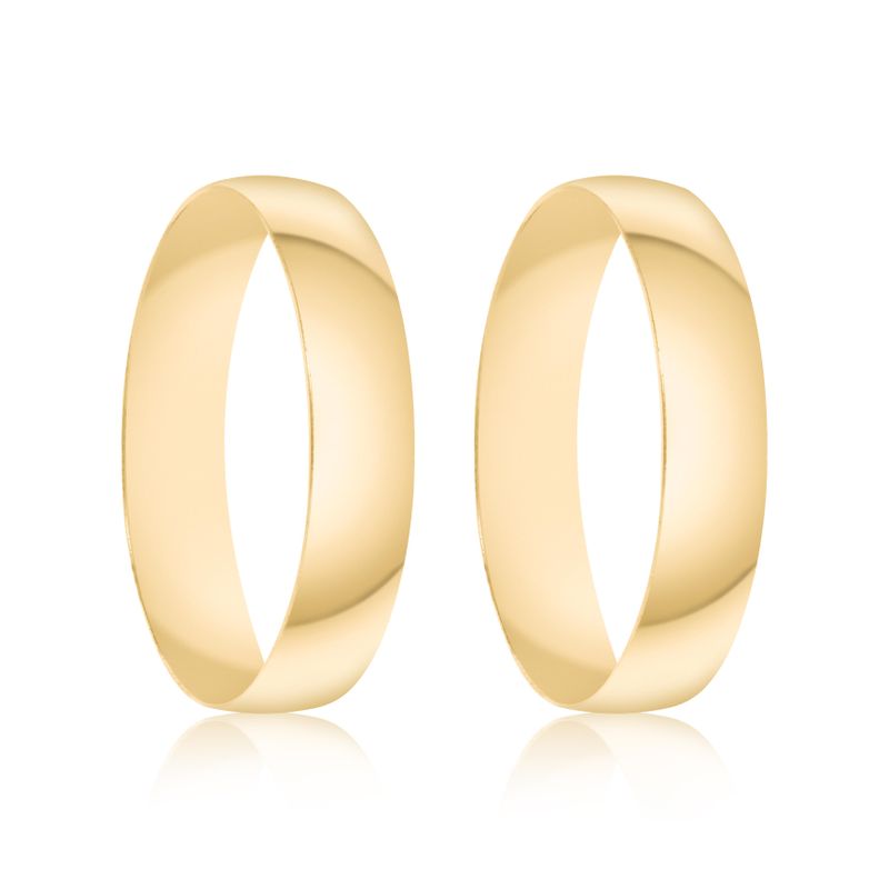 Par Aliança Ouro 18k abaulada 4mm (800421)