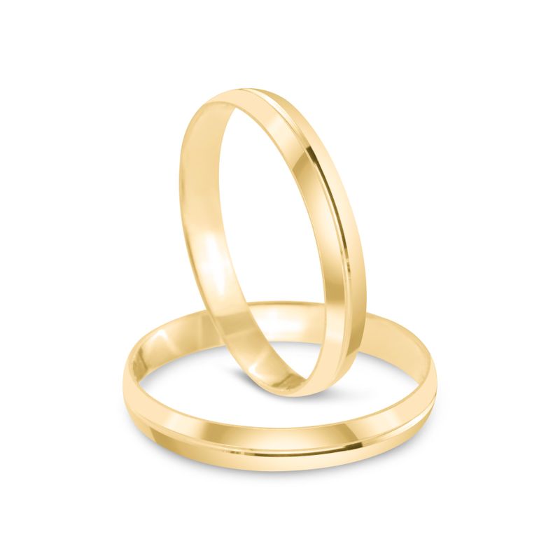Par Aliança Ouro 18k Abaulada 3mm (801867)