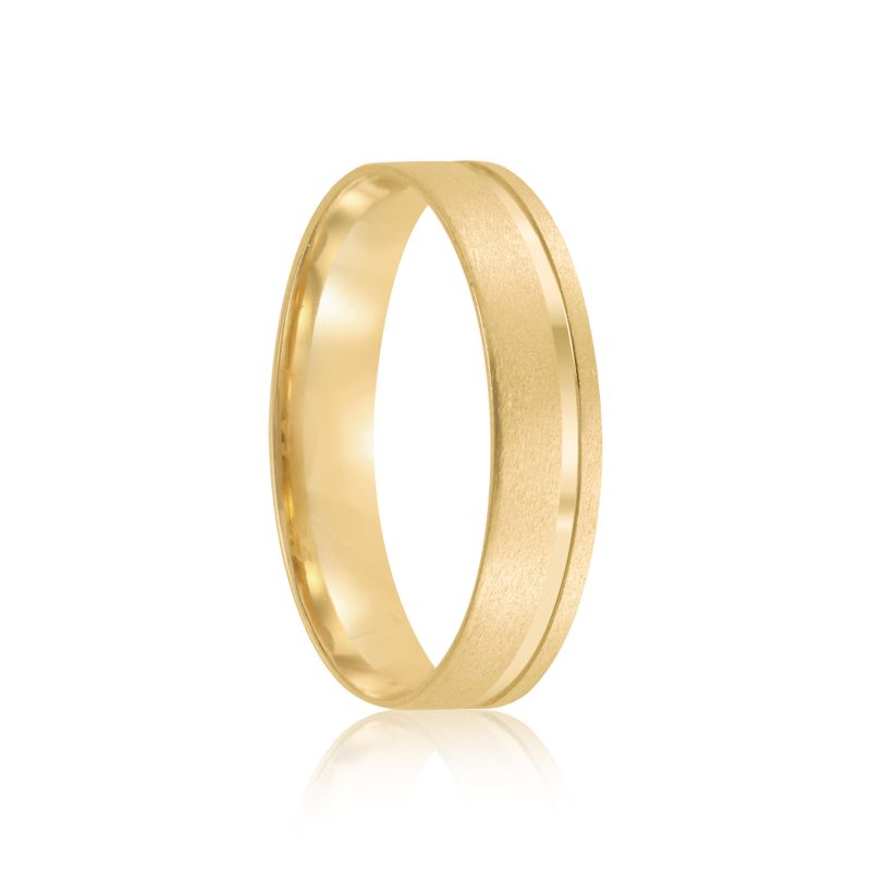 Par Aliança Ouro 18k Reta 4mm Diamante 1pts (802056/2057)