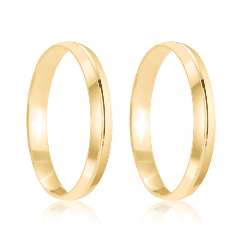 Par Aliança Ouro 18k Abaulada 3mm (801867)