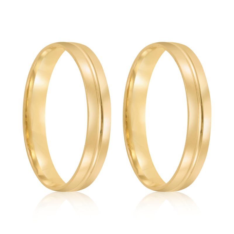 Par Aliança Ouro 18k Abaulada  3mm (801990)