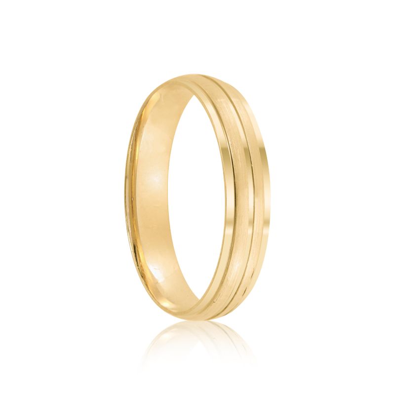 Par Aliança Ouro 18k Abaulada 4mm Diamante 1,5pts (802037/2038)