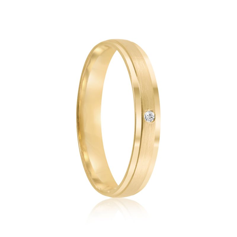 Par Aliança Ouro 18k Reta 3,2mm Diamante 1pts (802054/2055)