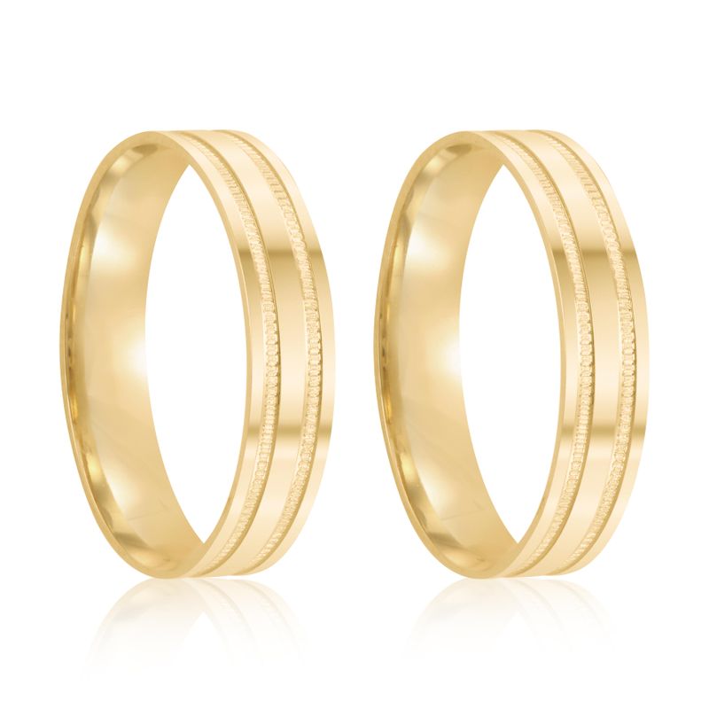 Par Aliança Ouro 18k Reta 4mm (801987)