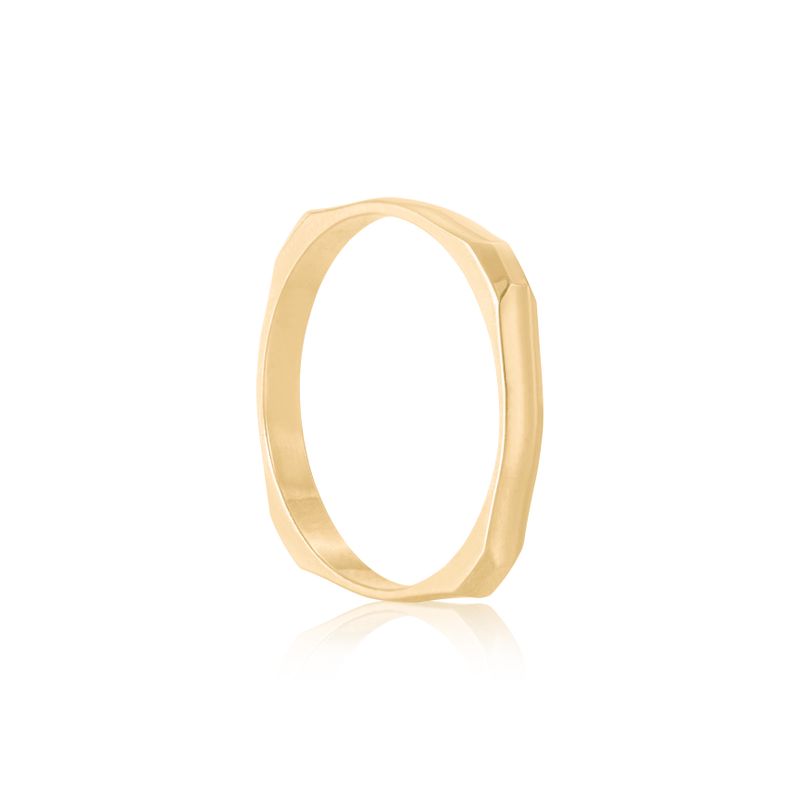 Par Aliança Ouro 18k Quadrada 2,4mm Diamante 1,5pts (801354/1353)