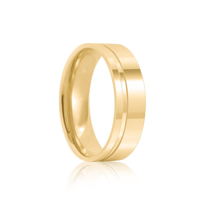 Par Aliança Ouro 18k Anatômica 5,7mm Diamante 3pts (800544/0543)