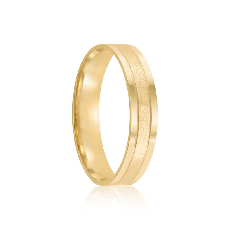 Par Aliança Ouro 18k Reta 4mm Diamante 1pts (802016/2017)