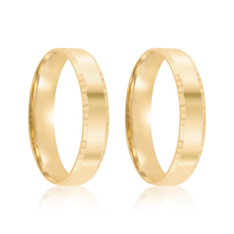 Par Aliança Ouro 18k Reta 4mm (801934)