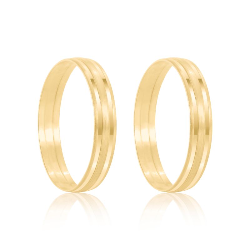 Par Aliança Ouro 18k Reta 3mm ( 801379)