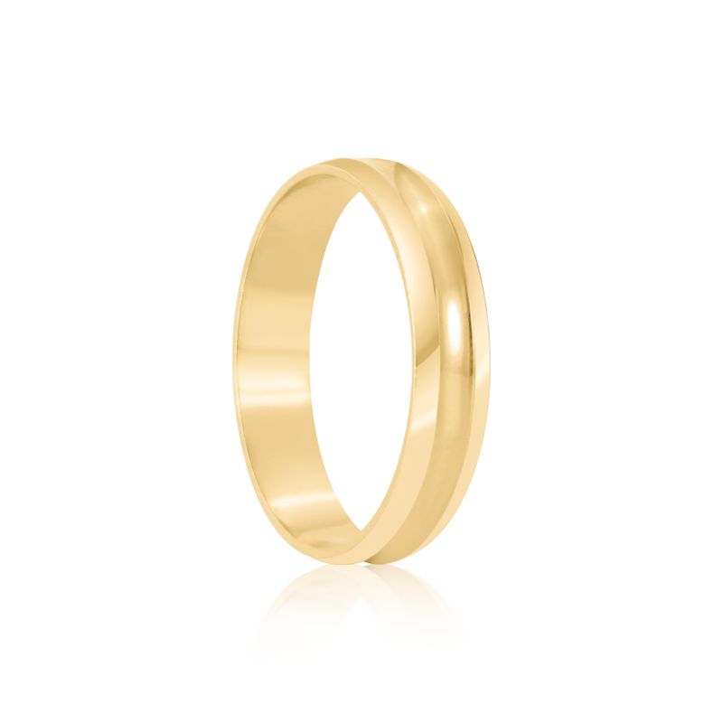 Par Aliança Ouro 18k Côncava 4mm Diamantes (801405/1404)