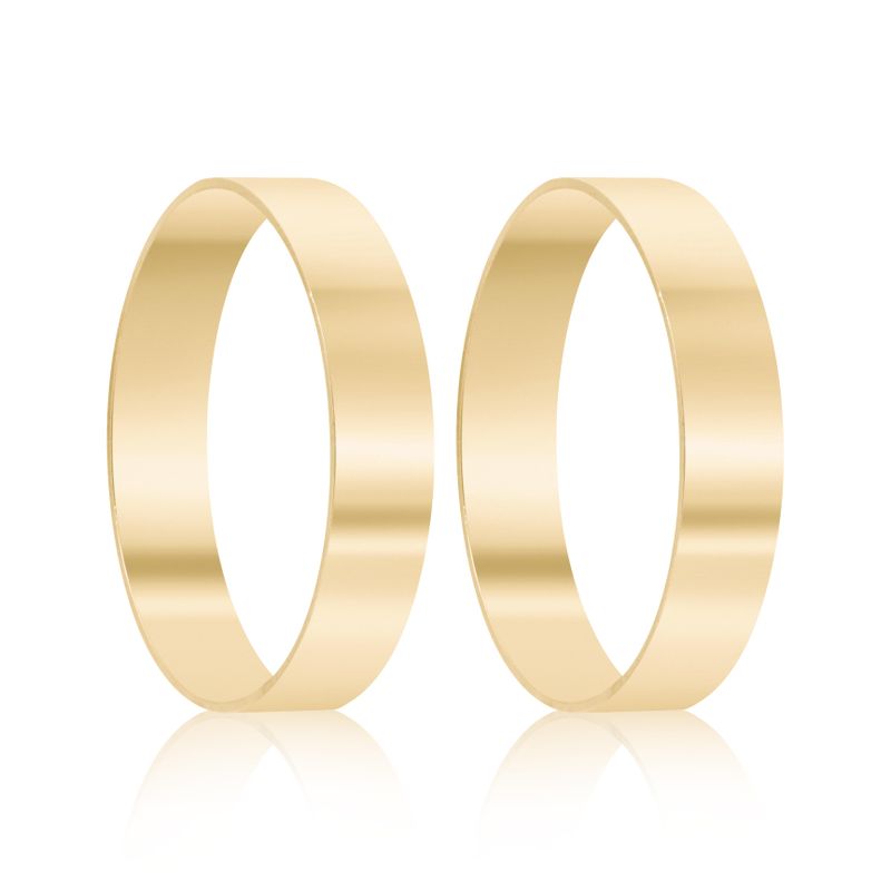 Par Aliança Ouro 18k Reta 3,7mm (801334)