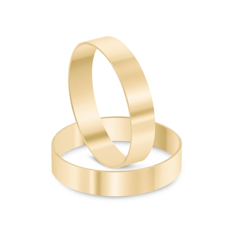 Par Aliança Ouro 18k Reta 3,7mm (801334)
