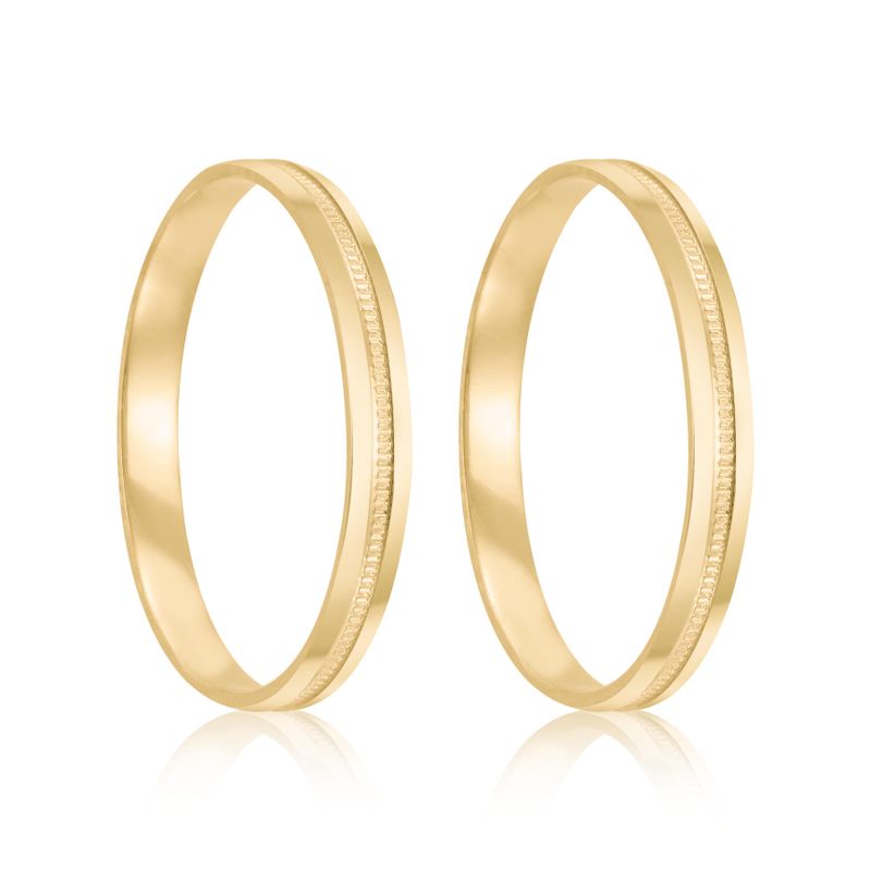 Par Aliança Ouro 18k Abaulada 2,7mm (801978)