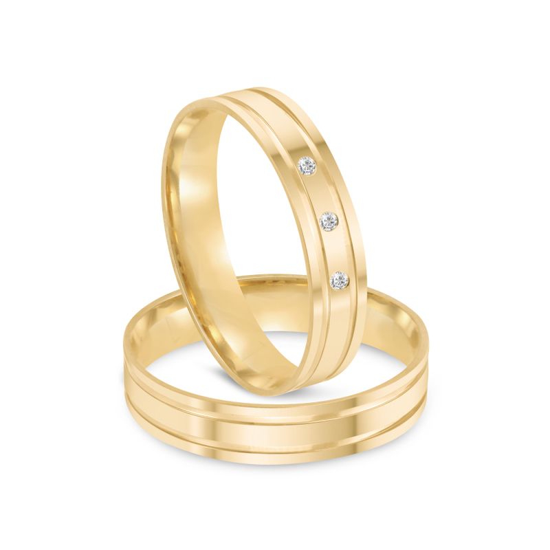 Par Aliança Ouro 18k Reta 4mm (801985)