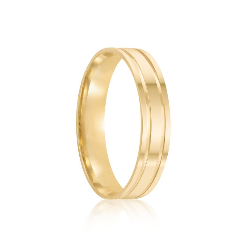 Par Aliança Ouro 18k Reta 4mm (801985)