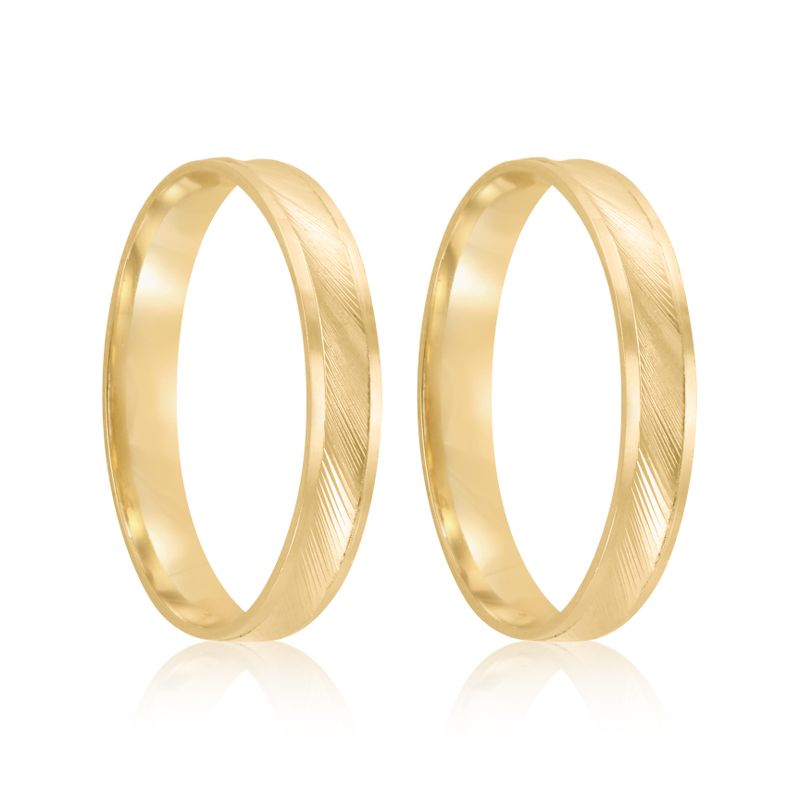 Par Aliança Ouro 18k Côncava 2,3mm (801933)