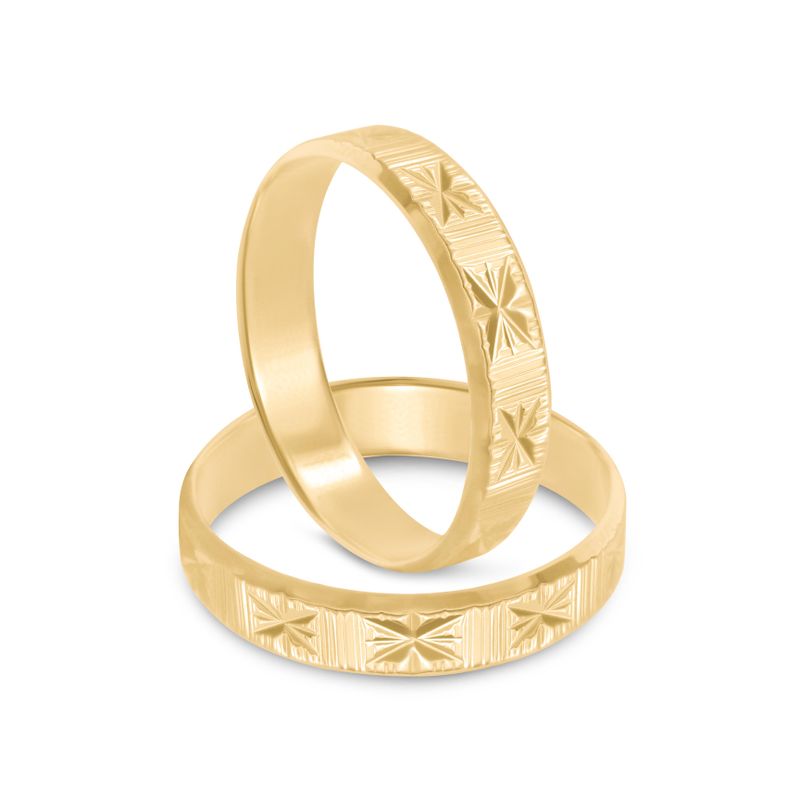 Par Aliança Ouro 18k Reta 4mm (800660)